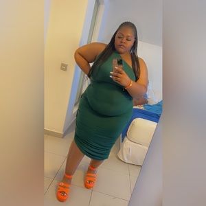 SHEIN one shouldered green dress 2XL